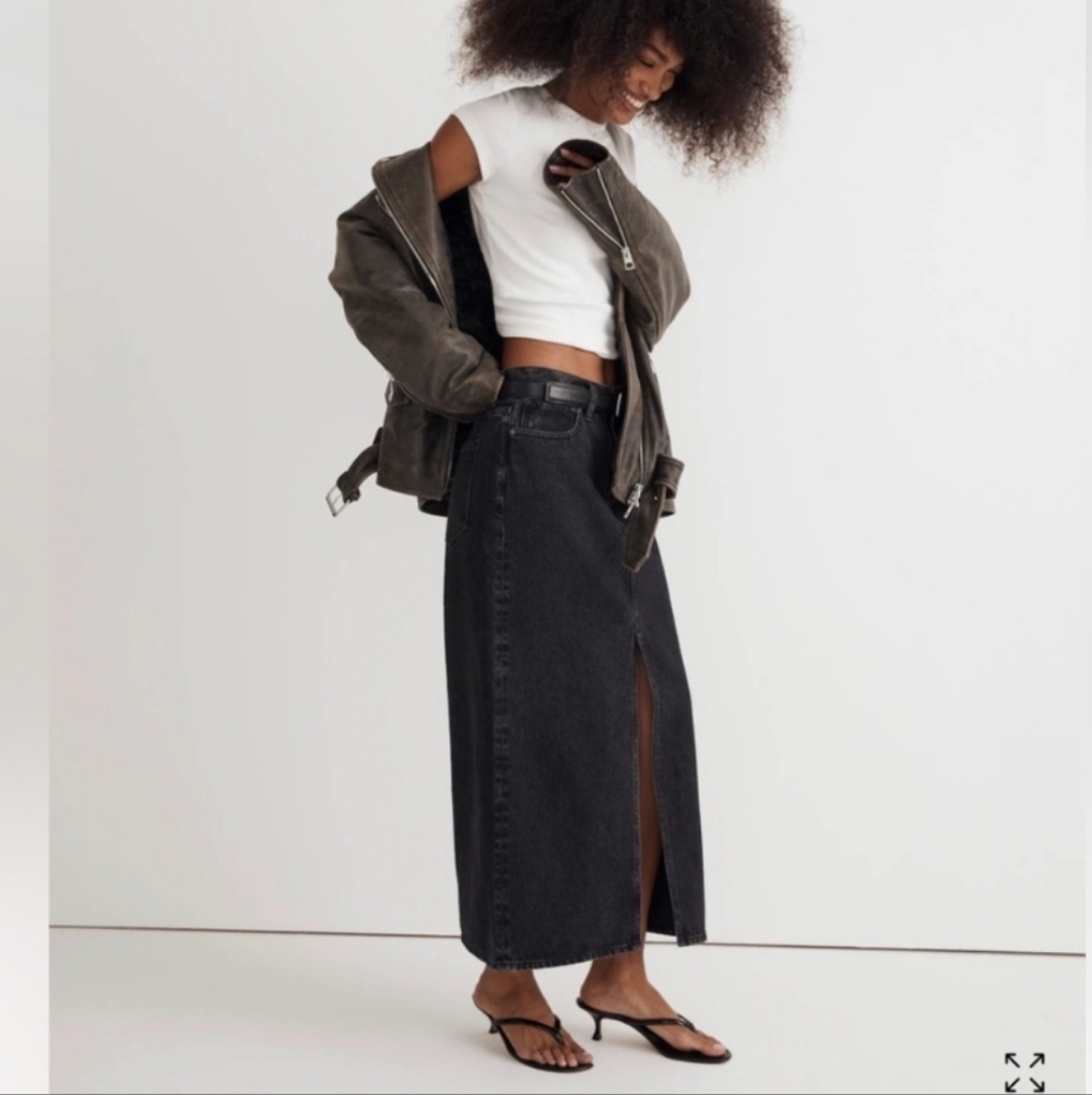 Madewell Black Denim Maxi Skirt - 27
